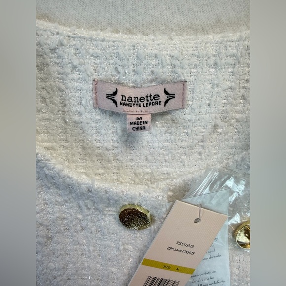 Nanette Lapore White Tweed Vest Size Medium NWT - Picture 6 of 7